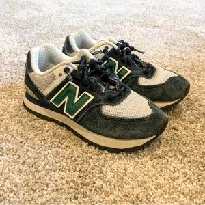 Boy’s New Balance Tennis Shoes  Sneakers Size 11 I Navy & Green I Good Condition